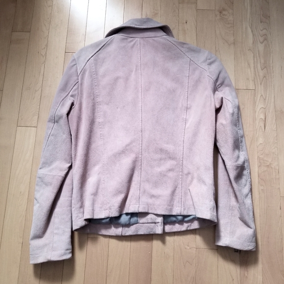 Blush pink suede moto jacket - Picture 2 of 2